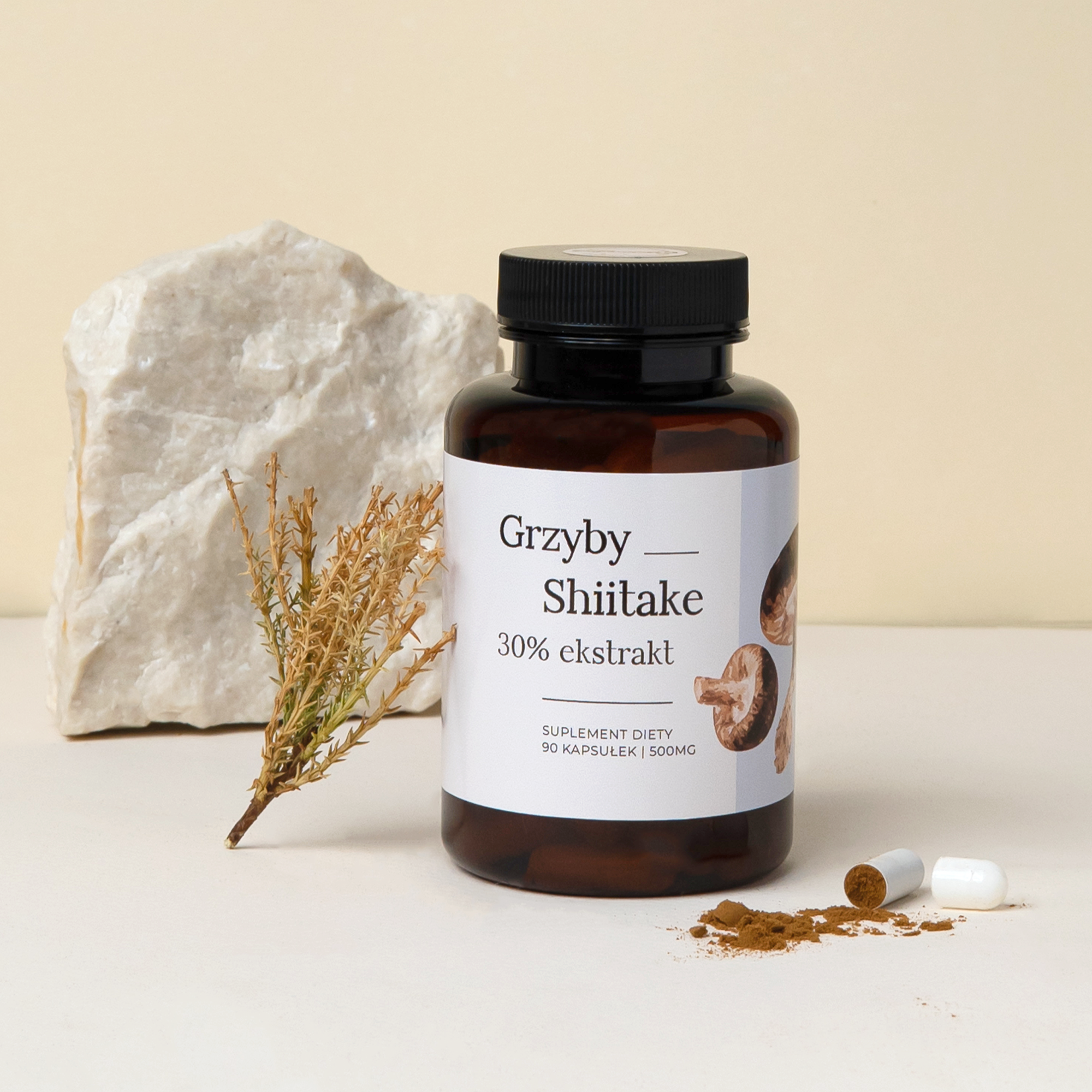 Grzyby Shiitake 90 kaps. 500mg - obrazek 4