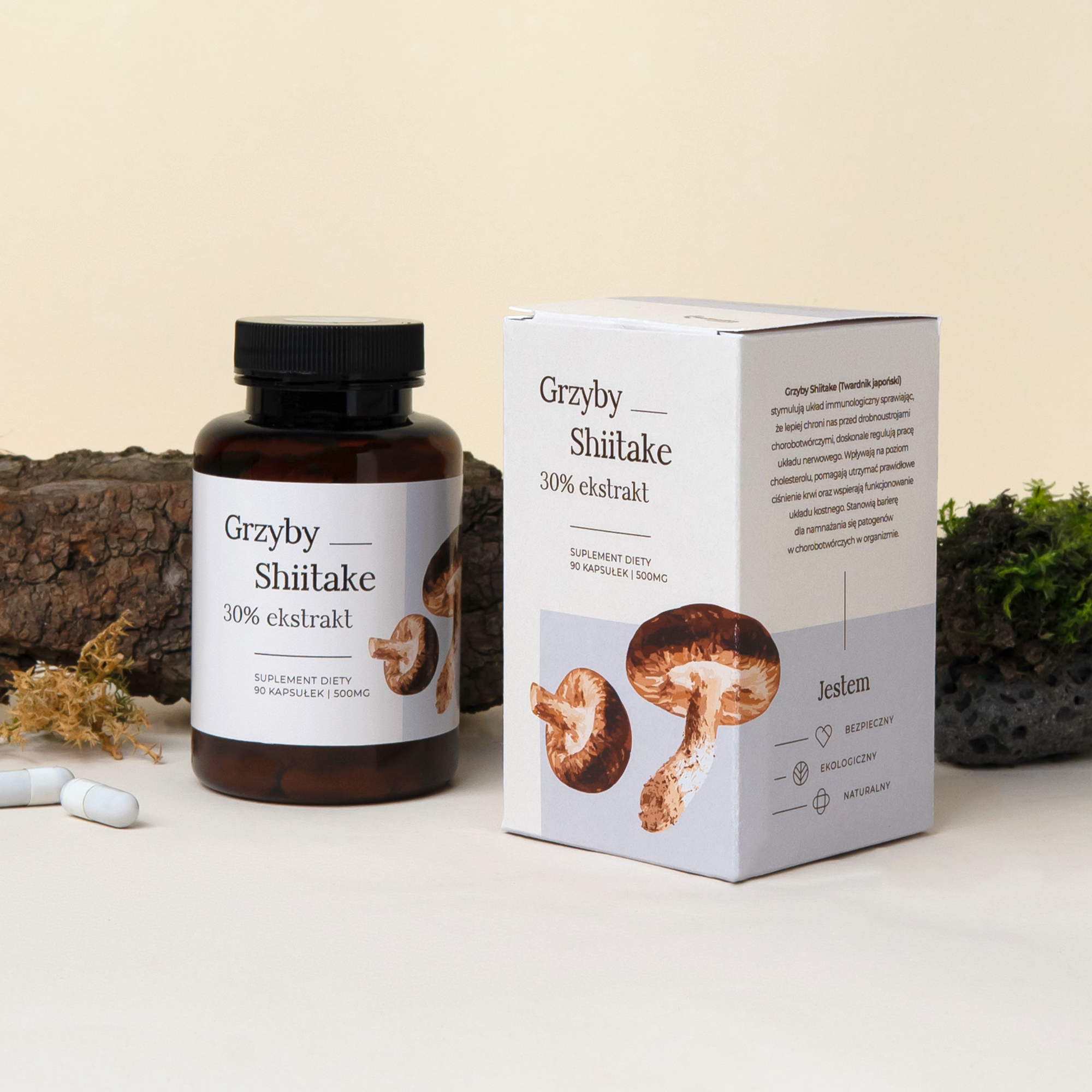 Grzyby Shiitake 90 kaps. 500mg - obrazek 5