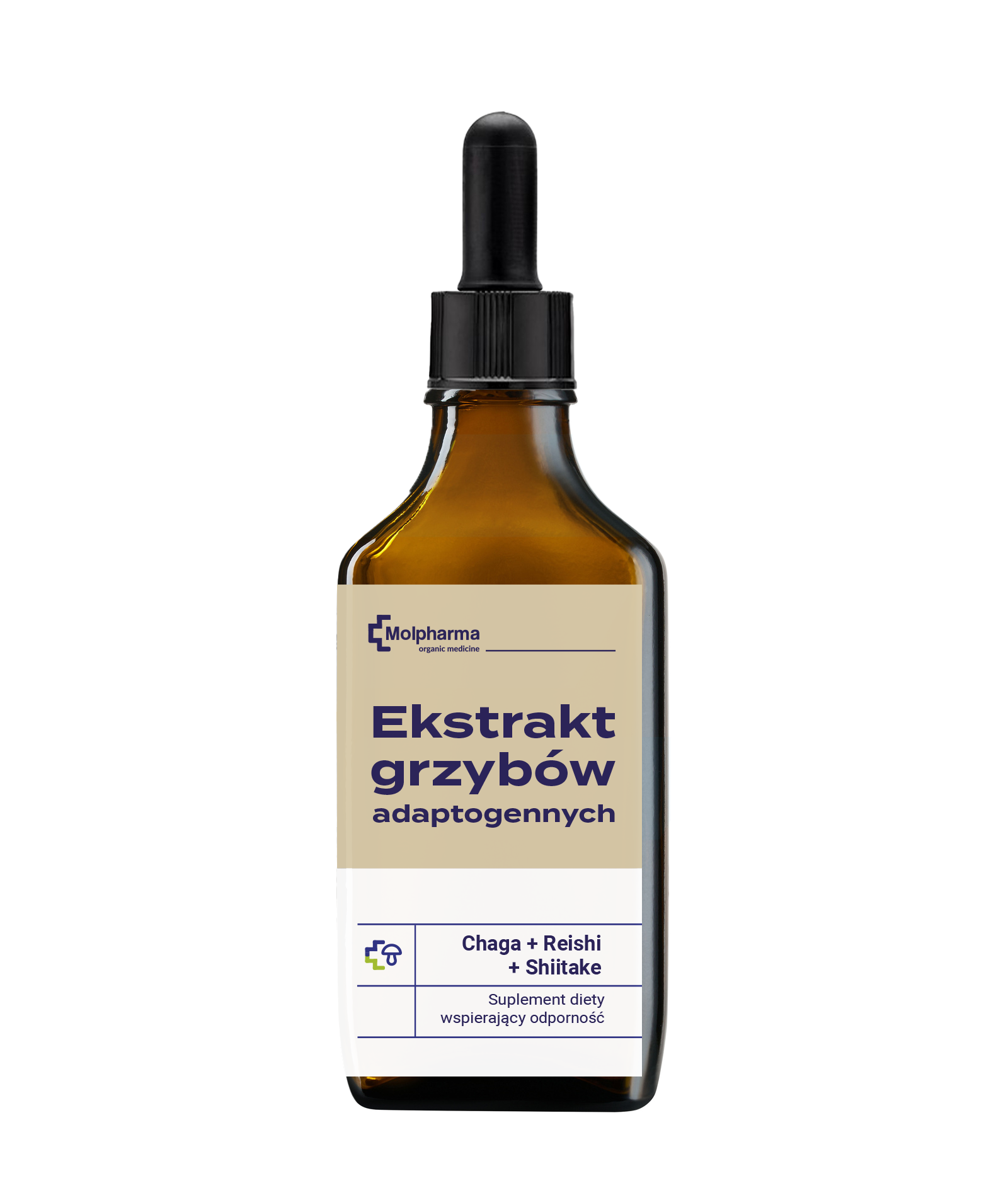 ekstrakt płynny 3 grzybów adaptogennych reishi, chaga, shiitake