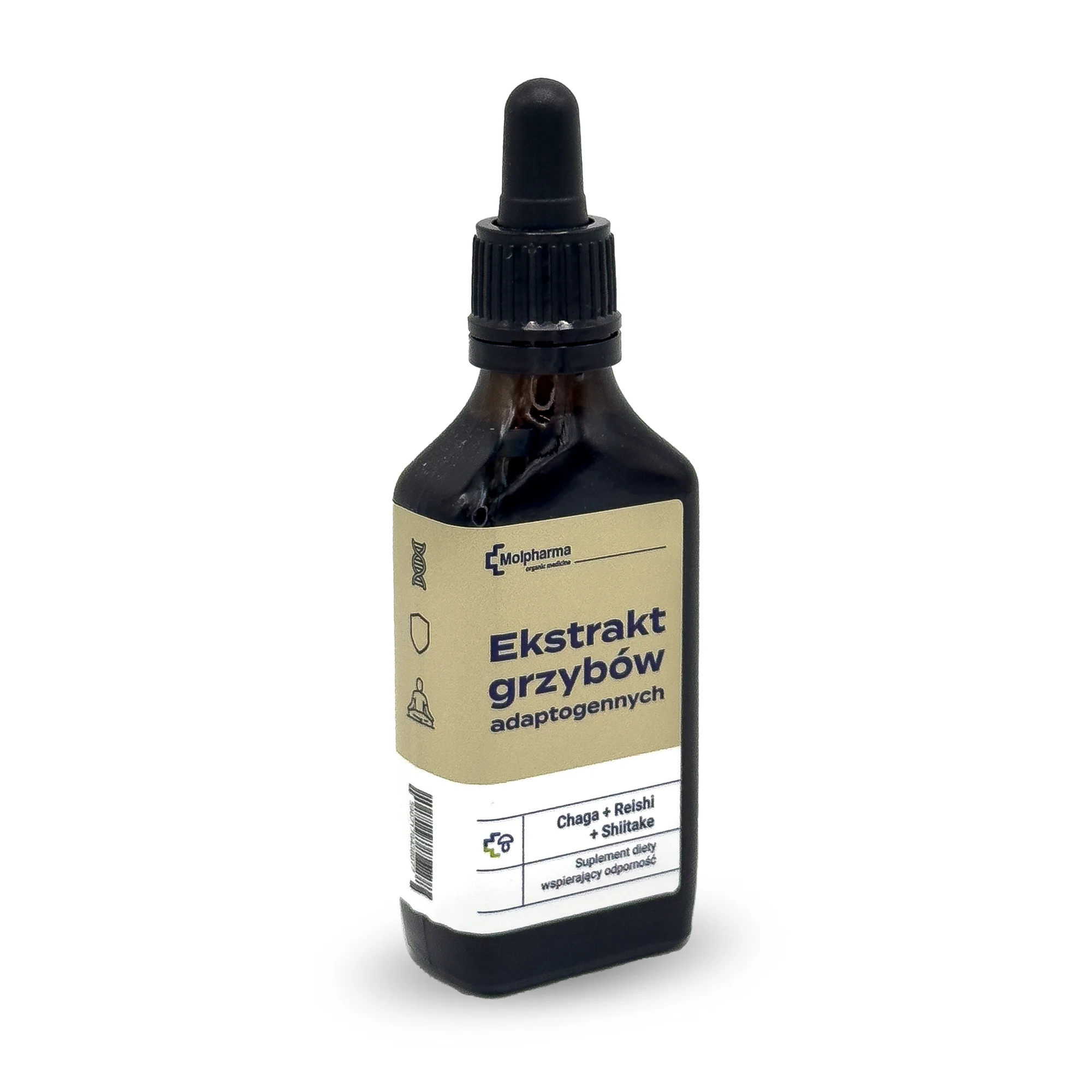 Ekstrakt płynny 3 grzybów adaptogennych Reishi, Chaga, Shiitake 50ml - obrazek 2