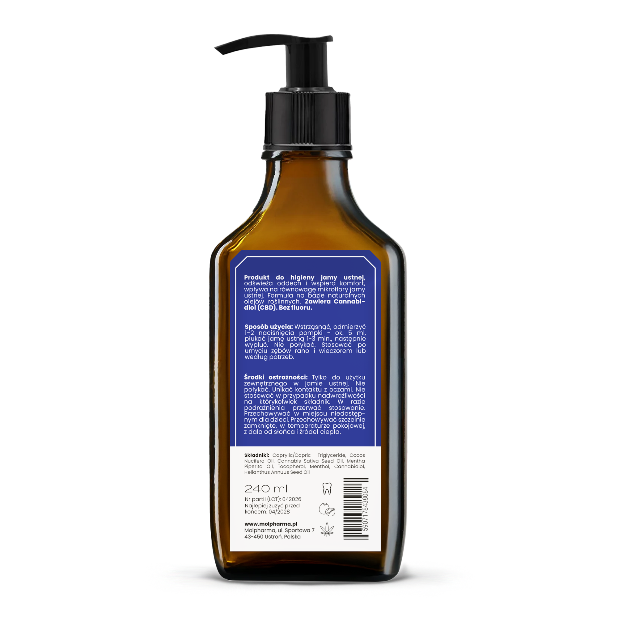 Oramol – płukanka olejowa do ust bez fluoru z olejem kokosowym 240ml